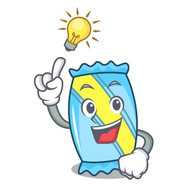 Bir fikir şeker maskot karikatür tarzı vektör çizim var