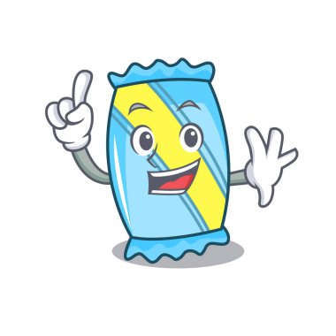 Parmak şeker maskot karikatür tarzı vektör çizim