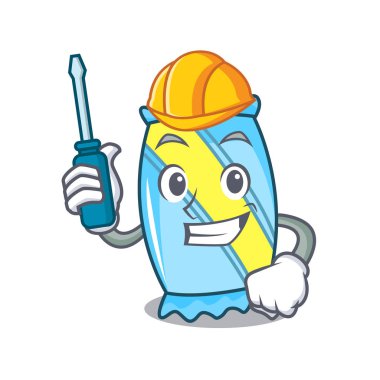 Otomotiv şeker maskot karikatür tarzı vektör çizim