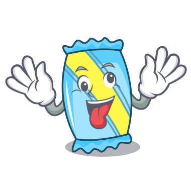 Crazy candy maskot karikatür tarzı vektör çizim