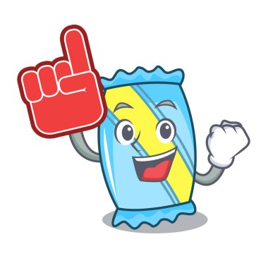 Köpük parmak şeker maskot karikatür tarzı vektör çizim