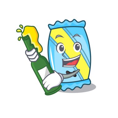 Bira şeker maskot karikatür tarzı vektör çizim ile