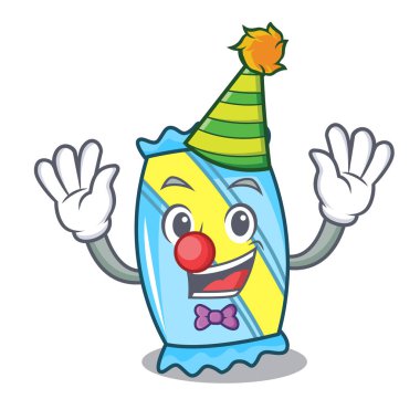 Palyaço şeker maskot karikatür tarzı vektör çizim