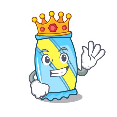 Kral şeker maskot karikatür tarzı vektör çizim