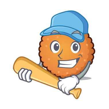 Beyzbol çerezleri karakter karikatür tarzı vektör çizim oynarken