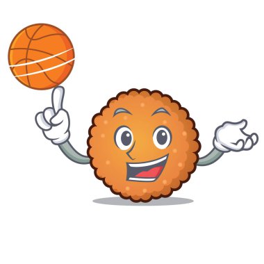 Basketbol tanımlama bilgileri karakter karikatür tarzı vektör çizim ile