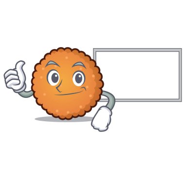 Başparmak yukarıya kurulu tanımlama bilgileri karakter karikatür tarzı vektör çizim ile