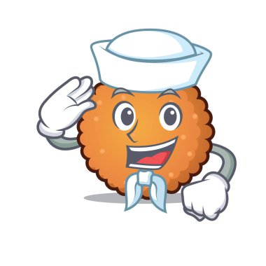 Denizci tanımlama bilgileri karakter karikatür tarzı vektör çizim