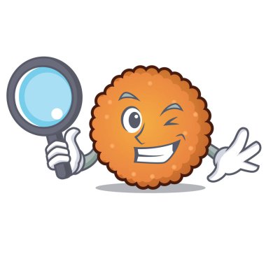 Dedektif çerezleri karakter karikatür tarzı vektör çizim