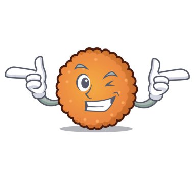 Wink tanımlama bilgileri karakter karikatür tarzı vektör çizim