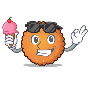 Dondurma tanımlama bilgileri karakter karikatür tarzı vektör çizim ile