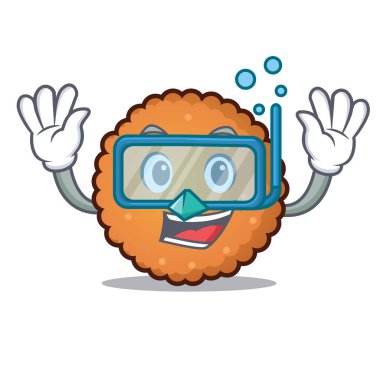 Dalış tanımlama bilgileri karakter karikatür tarzı vektör çizim