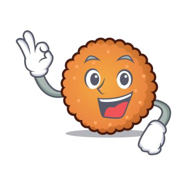 Tanımlama bilgileri karakter karikatür tarzı vektör çizim Tamam