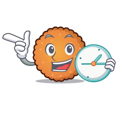 Saat tanımlama bilgileri karakter karikatür tarzı vektör çizim ile