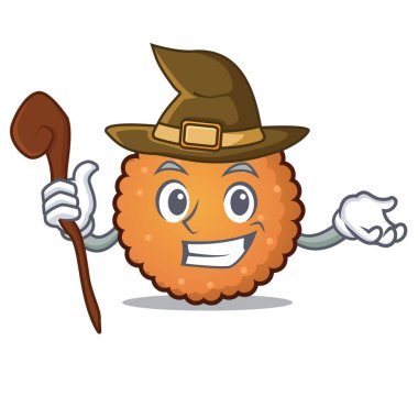 Cadı çerezleri maskot karikatür tarzı vektör çizim