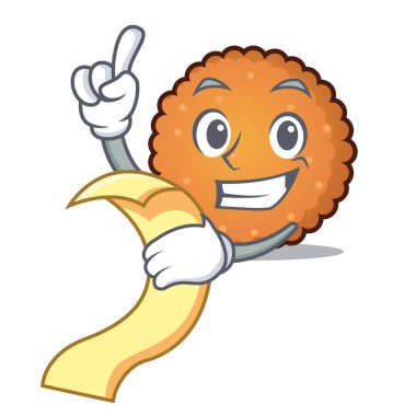 Menü çerezleri maskot karikatür tarzı vektör çizim ile