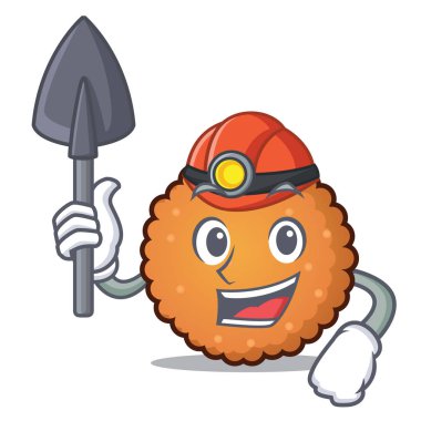 Madenci çerezleri maskot karikatür tarzı vektör çizim