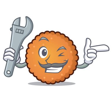 Mekanik çerezleri maskot karikatür tarzı vektör çizim