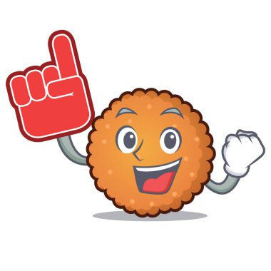 Köpük parmak kurabiye maskot karikatür tarzı vektör çizim