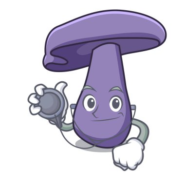 Doktor blewit mantar karakter karikatür