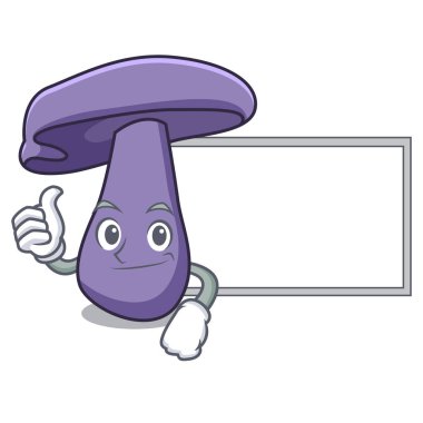 Başparmak yukarıya yönetim kurulu blewit mantar karakter karikatür ile