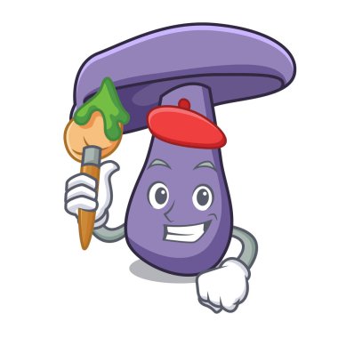 Sanatçı blewit mantar karakter karikatür