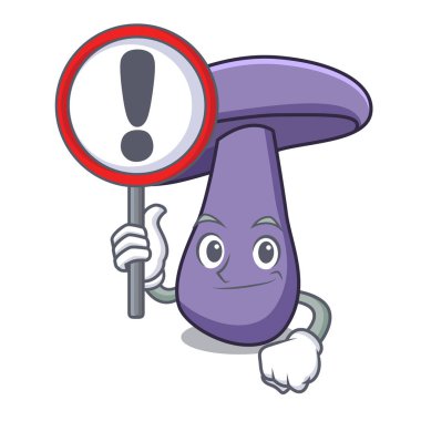 İşaret blewit mantar karakter karikatür ile