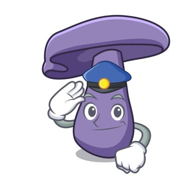 Polis blewit mantar karakter karikatür