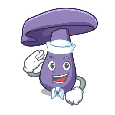 Denizci blewit mantar karakter karikatür