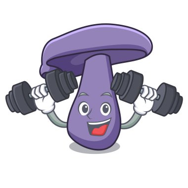 Fitness blewit mantar karakter karikatür