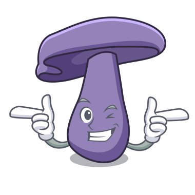 Wink blewit mantar karakter karikatür