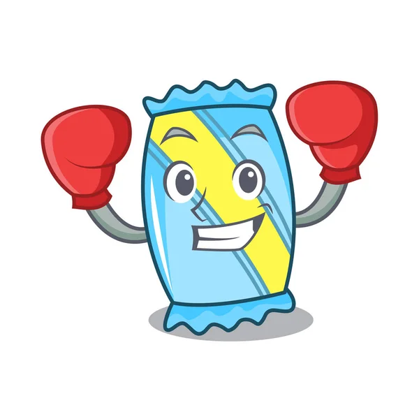 Boxeo Caramelo Personaje Dibujos Animados Estilo Vector Ilustración — Vector de stock