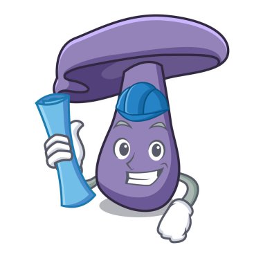 Mimar blewit mantar karakter karikatür