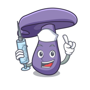 Hemşire blewit mantar karakter karikatür