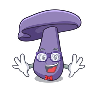 Geek blewit mantar karakter karikatür