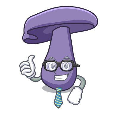 İşadamı blewit mantar karakter karikatür