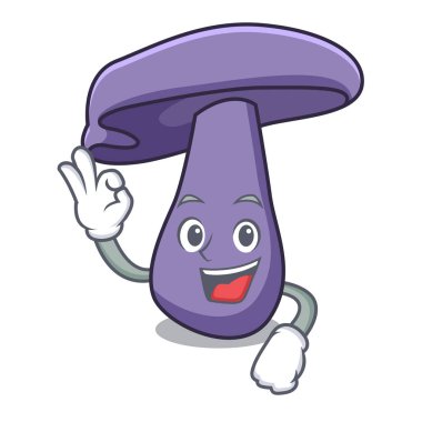 Tamam blewit mantar karakter karikatür