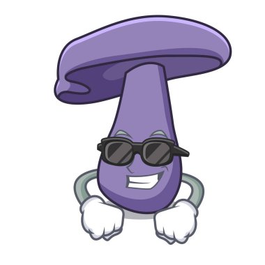 Süper cool blewit mantar karakter karikatür