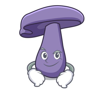 Smirking blewit mantar karakter karikatür