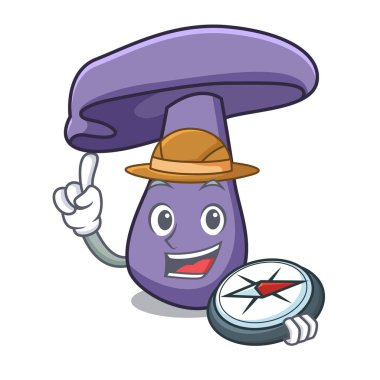 Explorer blewit mantar maskot çizgi film