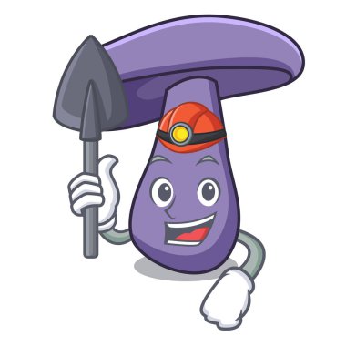 Madenci blewit mantar maskot çizgi film