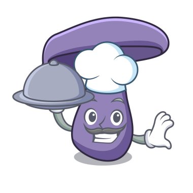 Şef gıda blewit mantar maskot karikatür ile