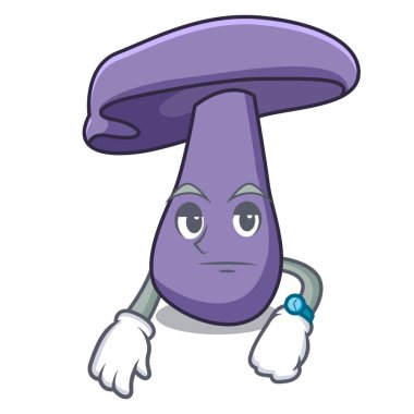 Blewit mantar maskot karikatür bekliyor