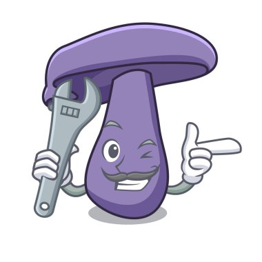 Makinist blewit mantar maskot çizgi film