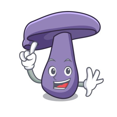 Parmak blewit mantar maskot çizgi film