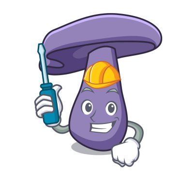 Otomotiv blewit mantar maskot çizgi film