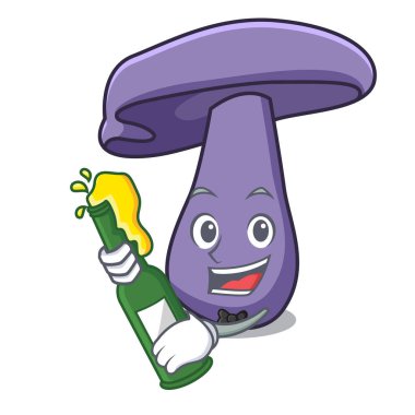 Bira blewit mantar maskot karikatür ile