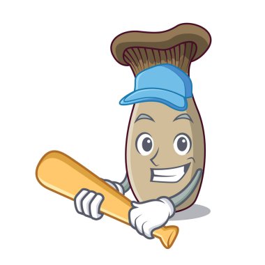 Beyzbol oynayan Kral trompet mantar karakter karikatür