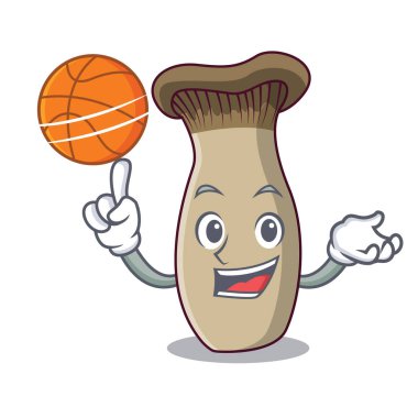 Basketbol king ile trompet mantar karakter karikatür