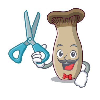 Kral berber trompet mantar karakter karikatür